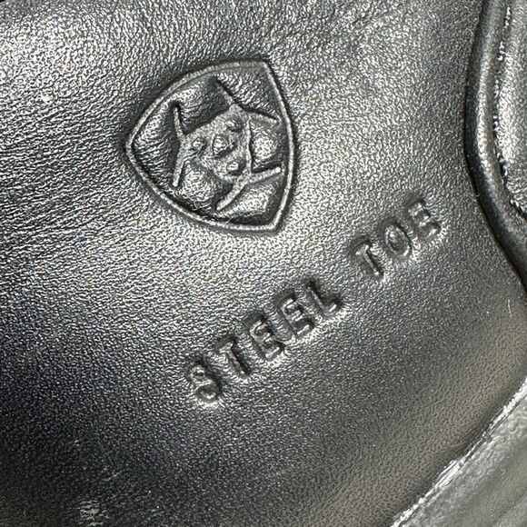 Ariat Shoes Women’s 7C Black Leather Steel Toe Work Clogs Slip Oil Resistant - Picture 6 of 8